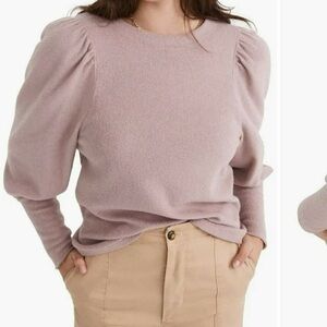 Madewell Brushed Long Puff Sleeve Pullover Top small